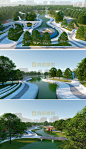 城市中央公园景观SU模型滨水公园lumion8场景参数特效果图公园su