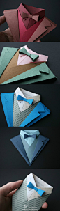 [折纸男装 » 设计癖] 意大利纸品公司Fedrigoni最近推出了一本折纸小册子，教给用户如何通过五颜六色的纸按照书上的模板折出男士服装。