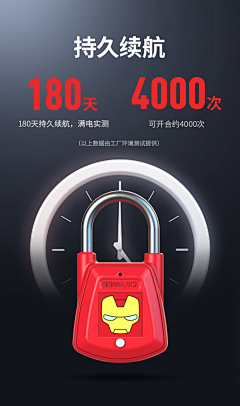 橘州设计采集到BEIAN-LOCK | 智能挂锁详情页
