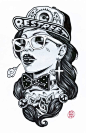 hip hop girl design: 