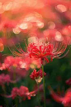 姹紫嫣红的曼珠沙华彼岸花摄影图片