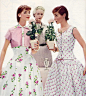 Wonderfully pretty 1950s spring/summer floral frocks. #vintage #1950s #dresses #fashion