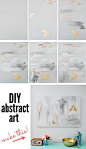 Want to make some DIY abstract artwork? Here is my step-by-step guide where you'll be able to paint a canvas in under 30 minutes!! No special artist skills required! You can even customize the colors for your decor. My painting featured gray, white, pink,