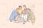 Teamwork, collaboration, business team concept