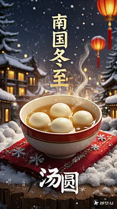 请生成南方冬至吃汤圆海报