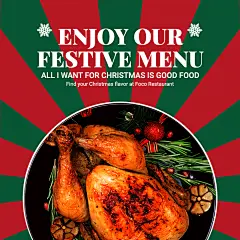 Creative Christams Festive Menu Display Instagram Post