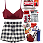A fashion look from August 2015 featuring highwaist shorts, lingerie bras and high heel platform shoes. Browse and shop related looks.