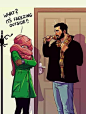 【看看】以色列插画师Yehuda Adi Devir：My Hot Wife! : 无论是日常生活中的Maya，还是下厨房时的手忙脚乱，甚至是为做一道“大餐”差点将厨房破坏，Yehuda的妻子都为他提供了艺术创造所需的灵感。总之，Yehuda的漫画幽默、可爱更充满了爱意。