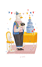 #吾空空的插画# #插画狂想# 想吃蛋糕，可惜今天没有人过生日！ ​​​​