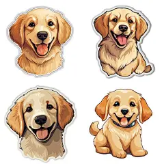 拉布拉多犬小狗插画矢量图设计素材