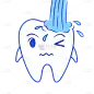 手绘-拟人牙齿口腔健康医疗贴纸3