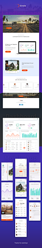 Circle (Landing page, Dashboard, Mobile App) : This service allows users to rent houses. Fast and reliable service with statistics and its own mobile app.