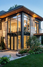 Straight Lines....Large Long Windows...Such a Modern Home...yet with the black trim it looks cozy and warm. Would Love for it to be my Dream Home!: