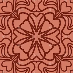 东方花卉图案。曼荼罗的设计。矢量插图。手绘万花筒背景。红砖色