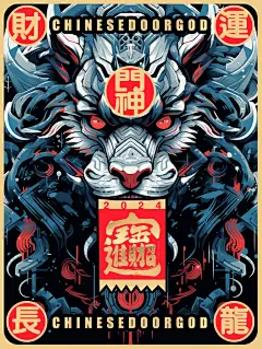 不一样玛雅艺术之美，9 副龙年门神来了（附关键词）