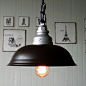 【KC灯具】铁艺工业吊灯黑色灯罩办公室仓库咖啡厅灯罩锅盖吊灯