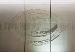 艺术品“源”（44F观光电梯走道墙面）再生纸长度410cm 高度290CM