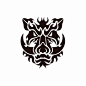 Boar head symbol logo on white background animal tribal stencil tattoo icon vector illustration