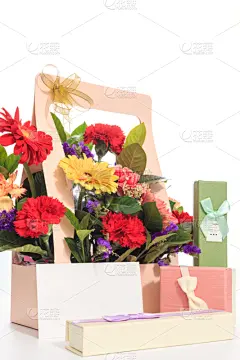 包装纸,花束,事件,贺卡,浪漫,春天,植物,背景,康乃馨,盒子