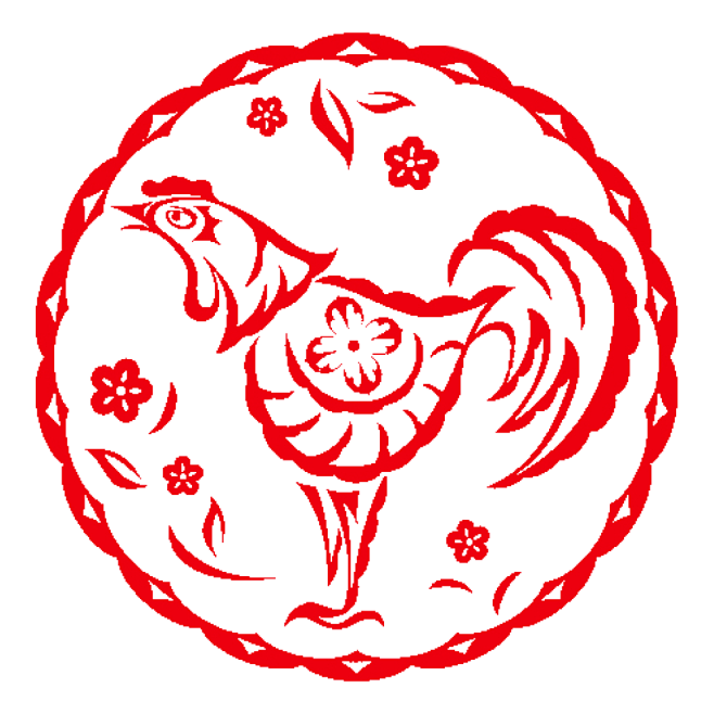中国元素剪纸剪纸鸡春节