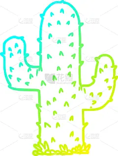 仙人掌,山,铅笔画,卡通,冷,自然,图像,艺术,性格,绘制