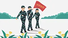 卡通手绘开学季军训的学生高清素材 平面 设计图片 免费下载 页面网页 平面电商 创意素材 png素材