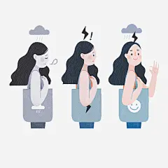 水彩女孩高清素材 卡通手绘 叹气的女孩 文艺 水彩女孩 购物 购物袋 免抠png 设计图片 免费下载