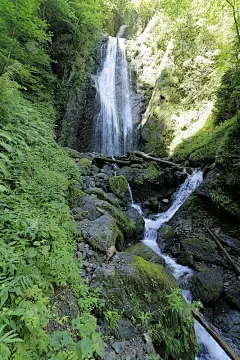 三井地县落马大崎里峡谷，森博库，秋田，日本