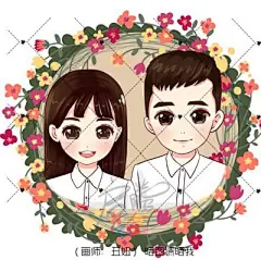 独家甜美风 照片转手绘微信卡通logo形象漫画q版头像Q版人物设计-tmall.com天猫