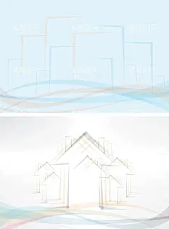 蓝色背景图  - 源文件下载【酷图网】房子素材,房子矢量图,背景图,蓝色背景,线条矢量,彩色背景图,