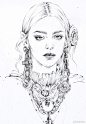 Dolce&Gabbana秀场头部速写小天使 （作者： 玄月仔 （转）via @服装设计手绘手稿） ​ ​​​​