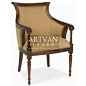 艺术范高端定制家具美式新古典实木布艺单人休闲椅沙发椅书椅餐椅