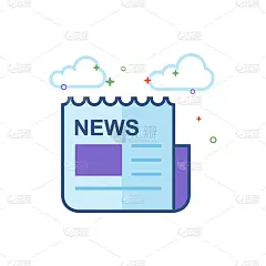 平面颜色图标-报纸