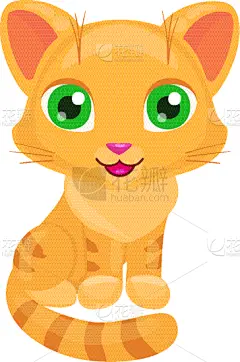 可爱的,红色,猫,野生动物,哺乳纲,小的,动物,童年,绘画插图,坐