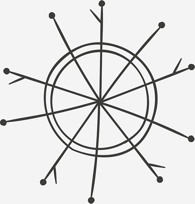 手绘占卜星形线条