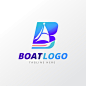 Gradient boat logo template design