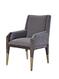 8506-11 Tate Arm Chair with Gilded Legs