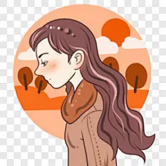 手绘秋天小清新可爱女孩元素插画卡通手绘PNG图片 来自PNG搜索网 pngss.com 免费免扣png素材下载！