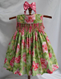Paris Rose Hand Smocked Baby Dress 6 months by myheavenlydesigns