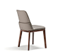 Belinda Dining Chair, Cattelan Italia Chair with frame in natural ashwood (frN), Canaletto walnut stained ashwood (frNC), burned oak stained ashwood (frRB) or open pore matt white (fr71) or black (fr73) ashwood. Seat and back upholstered in fabric, synthe