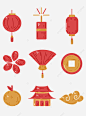 其中包括图片：Chinese Fan Vector PNG Images, Cartoon Chinese Lantern Fan Fan Tower Element Vector Illustration, Vector, Red, Chinese Style PNG Image For Free Download