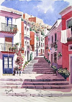 创意如此简单西班牙画家水粉生活 - 西班牙画家Duart Acuarelas从小就热爱绘画，自学成才他所绘画的平面插画设计 中充满了太阳和影子啊，让人感觉好 （图片20张 ）原文地址：