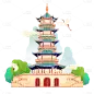金边国潮风-城市建筑地标主题