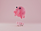 Pig pet 3d blender character render