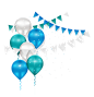 蓝色气球节日装饰素材