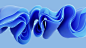 花瓣素材_3d渲染，抽象的时尚背景与蓝色波浪丝带，折叠布宏观_182337144