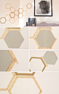 Could totally be any geometric shape. Great temporary wall art! Jade and Fern | How to Make a Totally Removable Honeycomb Wall Decal | http://jadeandfern.com: 