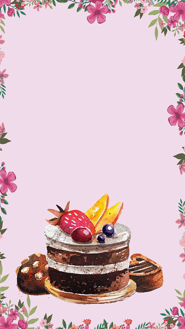 舌尖上的美食巧克力蛋糕h5背景素材