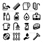 卫生图标设置在白色背景.矢量-对象图标Hygiene Icons Set On White Background. Vector - Objects Icons浴缸、浴室、美容、刷,保健、干净、清洁,十字架,盘,水龙头,泡沫,家里,卫生,图标,图标,说明,孤立、医疗、个人设置,淋浴,肥皂,象征,厕所,牙刷,牙膏,矢量,洗水,白色 bath, bathroom, beauty, brush, care, clean, cleaning, cross, dish, faucet, foam, home, hy