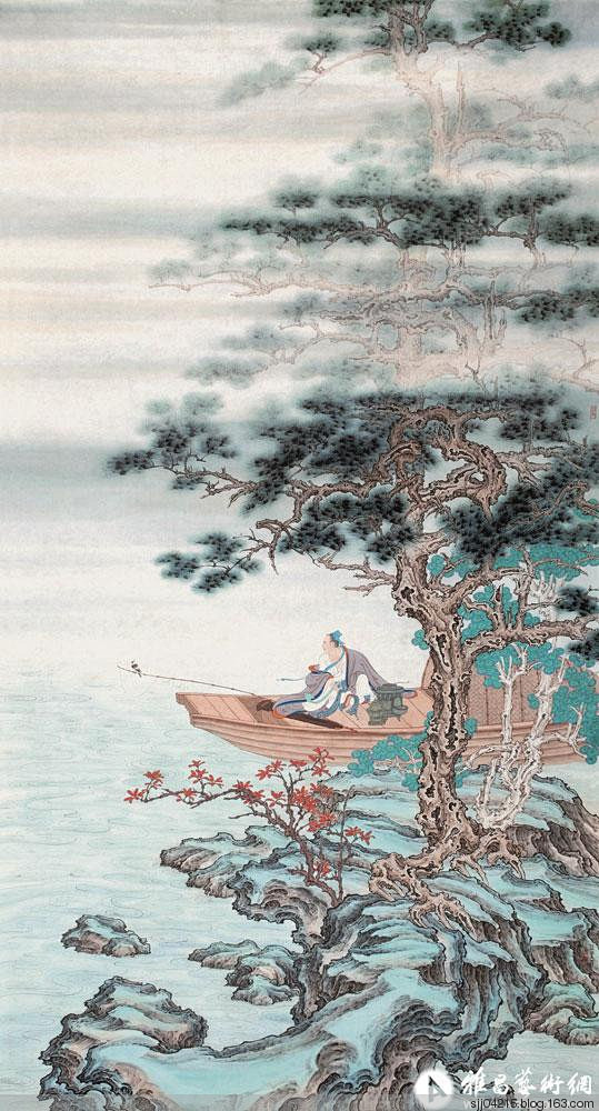 23:58:13任重作品精选集上色的山水画ue9cb_秋雨同采自blog